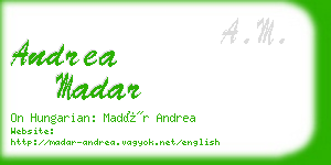 andrea madar business card